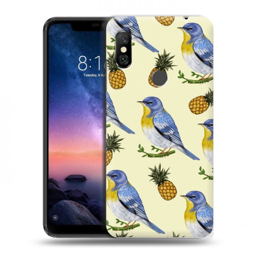 Дизайнерский пластиковый чехол для Xiaomi RedMi Note 6 Pro Птицы и фрукты