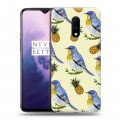 Дизайнерский пластиковый чехол для OnePlus 7 Птицы и фрукты