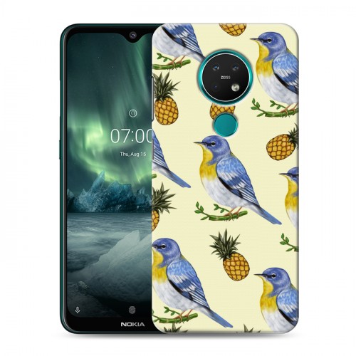 Дизайнерский силиконовый с усиленными углами чехол для Nokia 7.2 Птицы и фрукты
