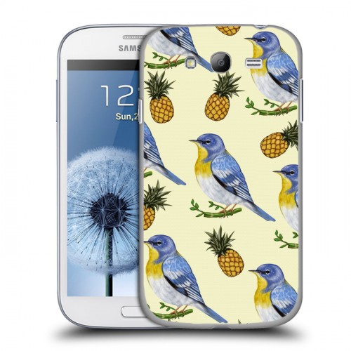 Дизайнерский пластиковый чехол для Samsung Galaxy Grand Птицы и фрукты