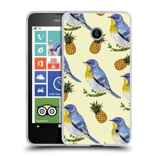 Дизайнерский пластиковый чехол для Nokia Lumia 630/635 Птицы и фрукты