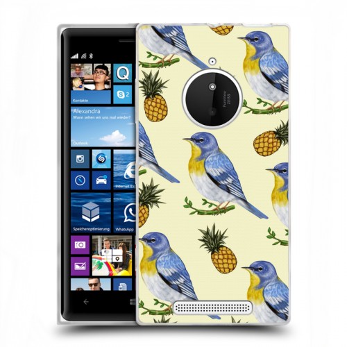 Дизайнерский пластиковый чехол для Nokia Lumia 830 Птицы и фрукты