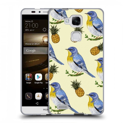 Дизайнерский силиконовый чехол для Huawei Ascend Mate 7 Птицы и фрукты