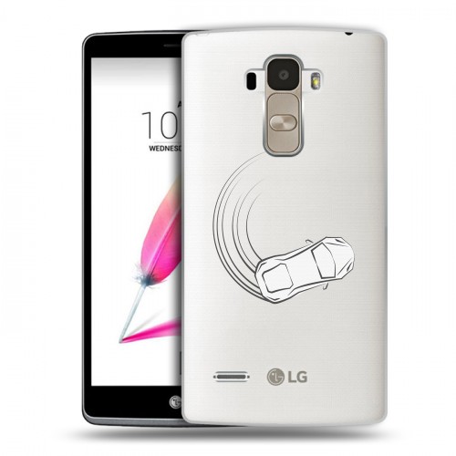 Полупрозрачный дизайнерский пластиковый чехол для LG G4 Stylus Прозрачный дрифт