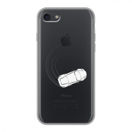 Полупрозрачный дизайнерский силиконовый с усиленными углами чехол для Iphone 7 Прозрачный дрифт