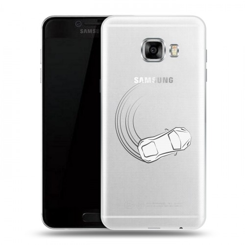 Полупрозрачный дизайнерский пластиковый чехол для Samsung Galaxy C5 Прозрачный дрифт