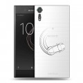 Полупрозрачный дизайнерский пластиковый чехол для Sony Xperia XZs Прозрачный дрифт