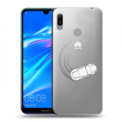 Полупрозрачный дизайнерский пластиковый чехол для Huawei Y6 (2019) Прозрачный дрифт