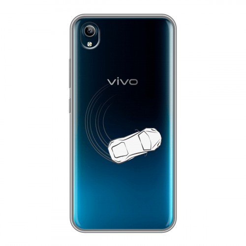 Полупрозрачный дизайнерский силиконовый чехол для Vivo Y91C Прозрачный дрифт