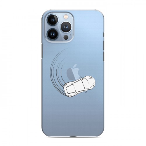 Полупрозрачный дизайнерский пластиковый чехол для Iphone 13 Pro Max Прозрачный дрифт