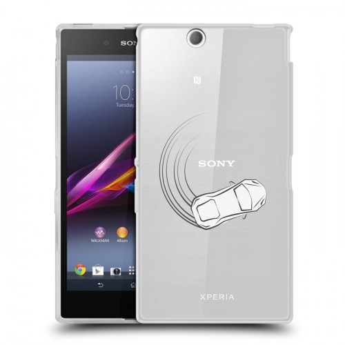 Полупрозрачный дизайнерский пластиковый чехол для Sony Xperia Z Ultra  Прозрачный дрифт