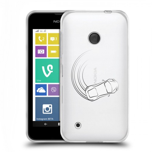 Полупрозрачный дизайнерский пластиковый чехол для Nokia Lumia 530 Прозрачный дрифт