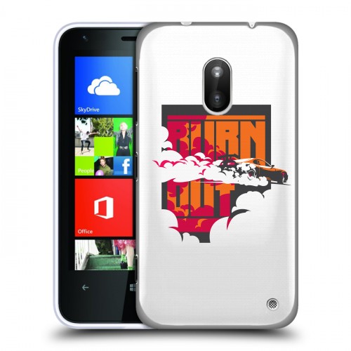 Полупрозрачный дизайнерский пластиковый чехол для Nokia Lumia 620 Прозрачный дрифт