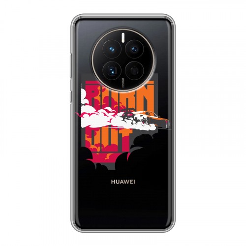 Полупрозрачный дизайнерский пластиковый чехол для Huawei Mate 50 Прозрачный дрифт