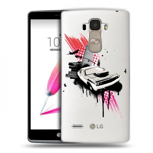 Полупрозрачный дизайнерский пластиковый чехол для LG G4 Stylus Прозрачный дрифт