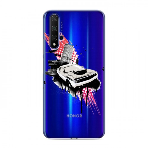 Полупрозрачный дизайнерский пластиковый чехол для Huawei Honor 20 Прозрачный дрифт