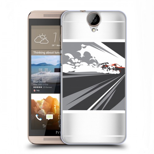 Полупрозрачный дизайнерский пластиковый чехол для HTC One E9+ Прозрачный дрифт