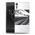 Полупрозрачный дизайнерский пластиковый чехол для Sony Xperia XZs Прозрачный дрифт