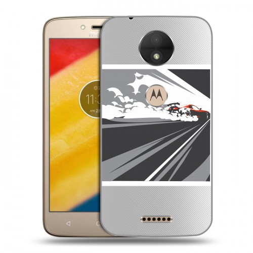 Полупрозрачный дизайнерский пластиковый чехол для Motorola Moto C Прозрачный дрифт