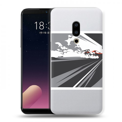 Полупрозрачный дизайнерский пластиковый чехол для Meizu 15 Plus Прозрачный дрифт