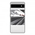 Полупрозрачный дизайнерский силиконовый с усиленными углами чехол для Google Pixel 6a Прозрачный дрифт