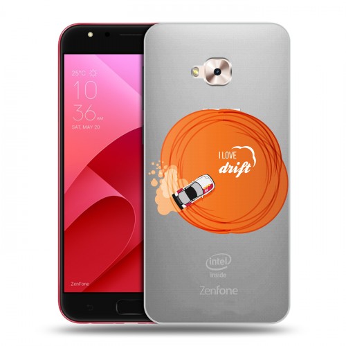 Полупрозрачный дизайнерский пластиковый чехол для ASUS ZenFone 4 Selfie Pro Прозрачный дрифт