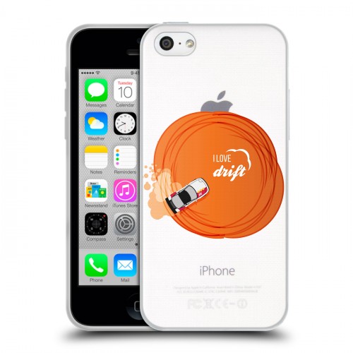 Полупрозрачный дизайнерский пластиковый чехол для Iphone 5c Прозрачный дрифт