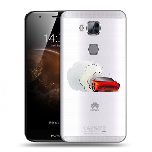 Полупрозрачный дизайнерский пластиковый чехол для Huawei G8 Прозрачный дрифт