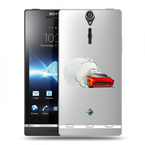 Полупрозрачный дизайнерский пластиковый чехол для Sony Xperia S Прозрачный дрифт