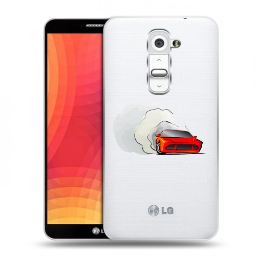 Полупрозрачный дизайнерский пластиковый чехол для LG Optimus G2 Прозрачный дрифт