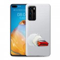 Полупрозрачный дизайнерский пластиковый чехол для Huawei P40 Прозрачный дрифт