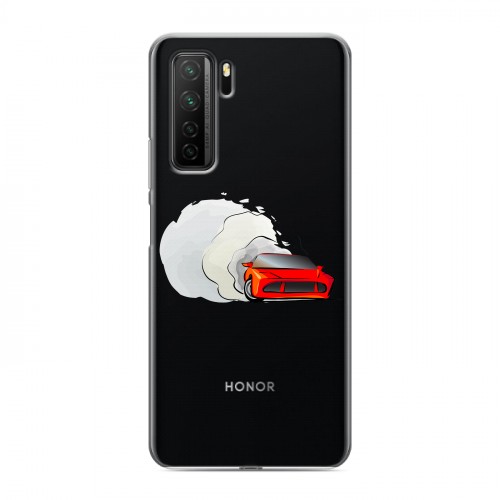 Полупрозрачный дизайнерский силиконовый с усиленными углами чехол для Huawei Honor 30S Прозрачный дрифт