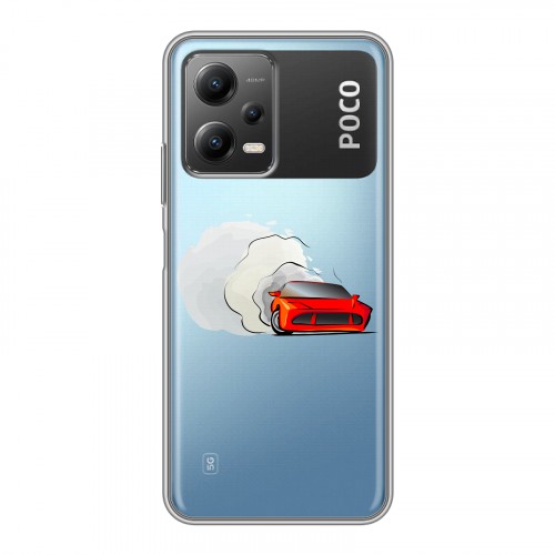 Полупрозрачный дизайнерский пластиковый чехол для Xiaomi Poco X5 Прозрачный дрифт
