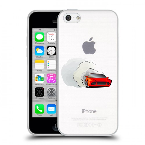 Полупрозрачный дизайнерский пластиковый чехол для Iphone 5c Прозрачный дрифт