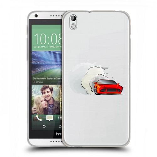 Полупрозрачный дизайнерский пластиковый чехол для HTC Desire 816 Прозрачный дрифт
