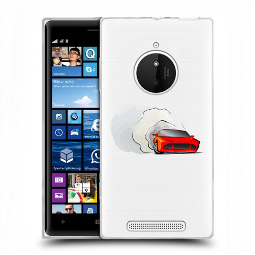 Полупрозрачный дизайнерский пластиковый чехол для Nokia Lumia 830 Прозрачный дрифт