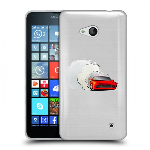Полупрозрачный дизайнерский силиконовый чехол для Microsoft Lumia 640 Прозрачный дрифт