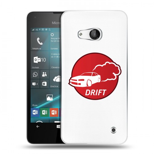 Полупрозрачный дизайнерский пластиковый чехол для Microsoft Lumia 550 Прозрачный дрифт