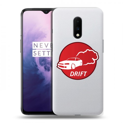 Полупрозрачный дизайнерский пластиковый чехол для OnePlus 7 Прозрачный дрифт