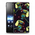 Дизайнерский пластиковый чехол для Sony Xperia TX Птицы и фрукты