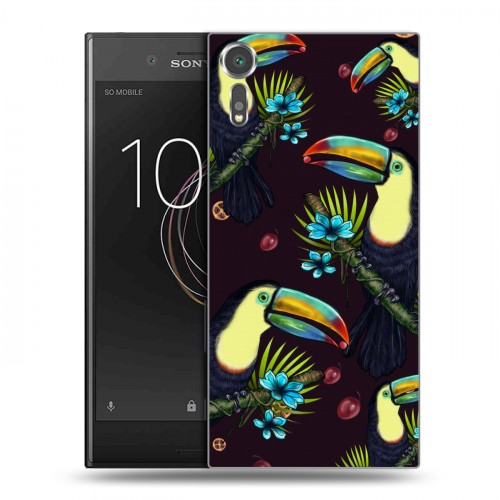 Дизайнерский пластиковый чехол для Sony Xperia XZs Птицы и фрукты