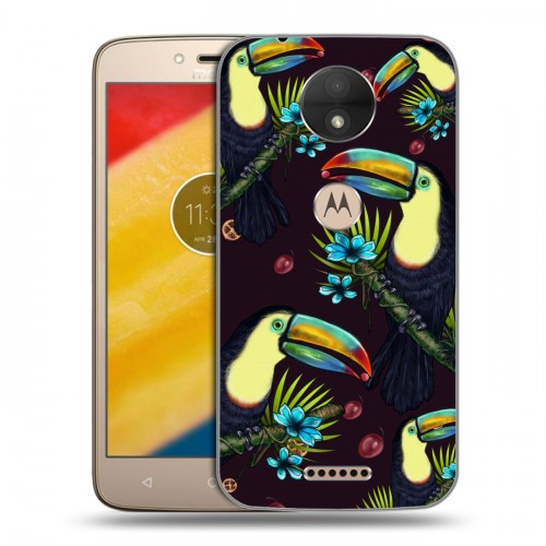 Дизайнерский силиконовый чехол для Motorola Moto C Птицы и фрукты
