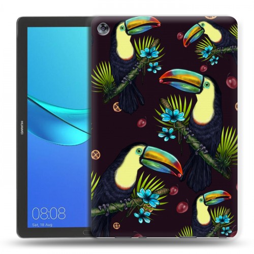 Дизайнерский силиконовый чехол для Huawei MediaPad M5 10.8 Птицы и фрукты