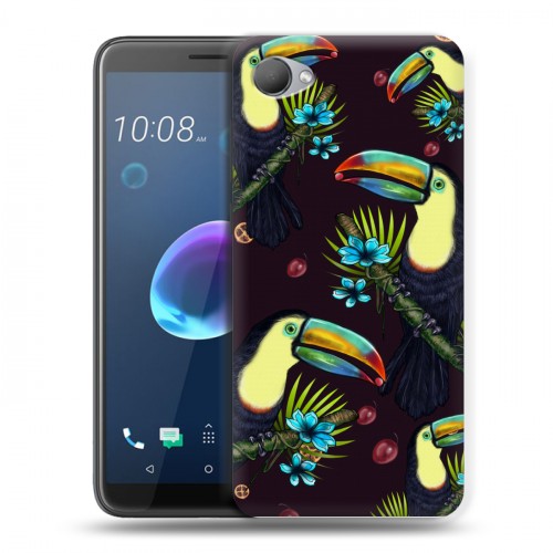 Дизайнерский пластиковый чехол для HTC Desire 12 Птицы и фрукты