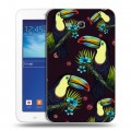Дизайнерский силиконовый чехол для Samsung Galaxy Tab 3 Lite Птицы и фрукты