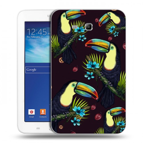 Дизайнерский силиконовый чехол для Samsung Galaxy Tab 3 Lite Птицы и фрукты
