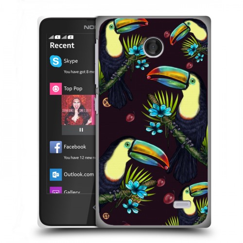 Дизайнерский пластиковый чехол для Nokia X Птицы и фрукты