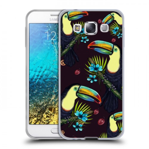 Дизайнерский пластиковый чехол для Samsung Galaxy E5 Птицы и фрукты