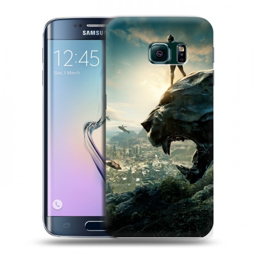 Дизайнерский пластиковый чехол для Samsung Galaxy S6 Edge Черная Пантера 