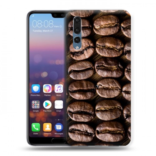 Дизайнерский силиконовый с усиленными углами чехол для Huawei P20 Pro кофе